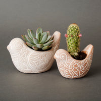Small Rangoli Terracotta Bird Pot Set