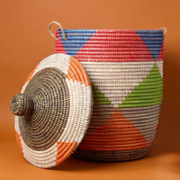 Colorful Triangles Wicker Storage Baskets