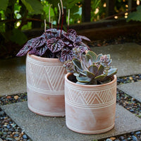Cylindrical Terracotta Pot Set