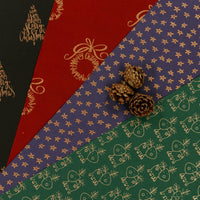 Christmas Print Wrapping Paper Set of 4