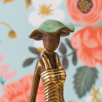 Bronze Reading Woman Figurine