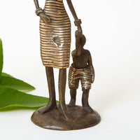 Bronze Mother Baby Figurine