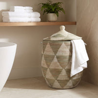 Large Decorative Wicker Storage Basket, 18" Wide, 23" Tall