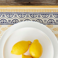 Yellow Blue Motif Table Runner