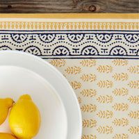 Yellow Blue Motif Table Runner