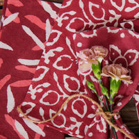Burgundy Block Print Napkin Set