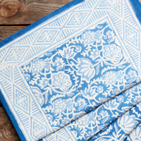 Blue Floral Block Print Placemat Set