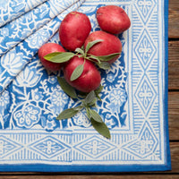 Blue Floral Block Print Placemat Set