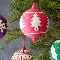 Holiday Jute Applique Ornament Set of 6