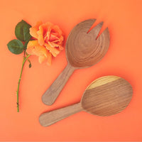 Olive Wood Salad Server Set