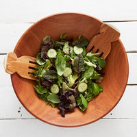 Short Hands Wood Bone Salad Server Set