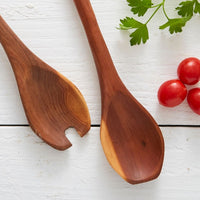 Slim Wood Bone Salad Server Set
