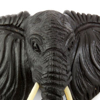Small Elephant Face Wood Hanging