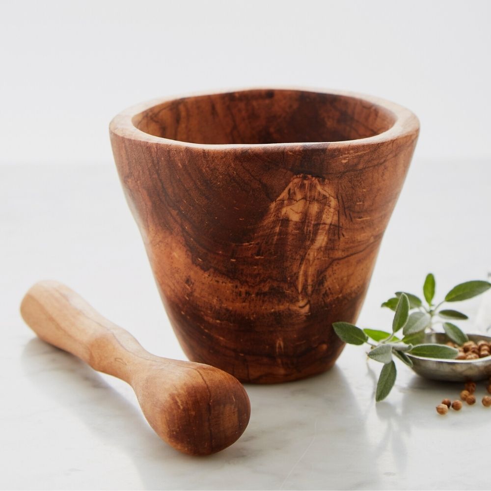 Olive Wood Mortar & Pestle