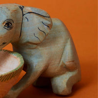 Painted Wood Elephant Keys Paper Clips Ring Dish