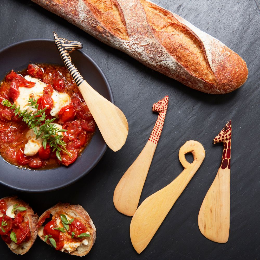 Painted Wood Safari Animals Spreader Set