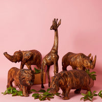 Seared Wood Large Elephant Sculpture