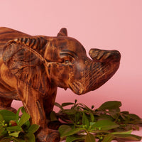 Seared Wood Large Elephant Sculpture