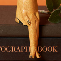 Painted Wood Lion Sitting Sculpture