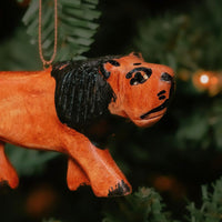 Painted Wood Lion Christmas Ornament