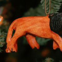 Painted Wood Lion Christmas Ornament