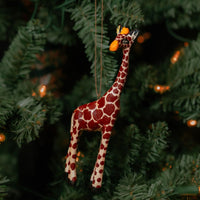 Painted Wood Safari Animals Ornament Set of 7