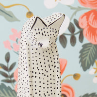 Kisii Stone White Cat Mouse Figurine Set