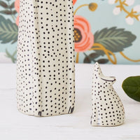 Kisii Stone White Cat Mouse Figurine Set