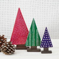 Kisii Stone Colorful Patterns Holiday Trees Set