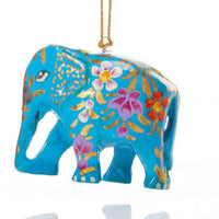Floral Elephant Ornament Set of 3