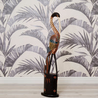 Tall Batik Ibis Bird Statue