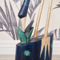 Tall Batik Heron Drinking Statue