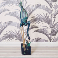 Tall Batik Heron Drinking Statue
