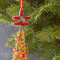 Maasai Beads Gold Decorative Tree Christmas Ornament