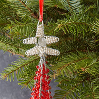 Maasai Beads Red Decorative Tree Christmas Ornament