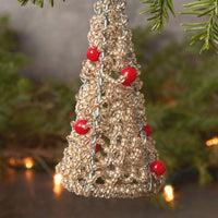 Maasai Beads White Decorative Tree Christmas Ornament