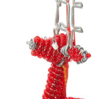 Maasai Beads Red Reindeer Christmas Ornament