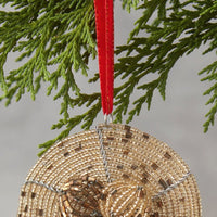 Maasai Beads White Flower Christmas Ornament