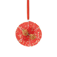 Maasai Beads Red Flower Christmas Ornament
