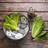 Black Arabesque Ceramic Serving Bowl