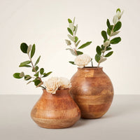 Wooden Pot Vases for Entry and Living