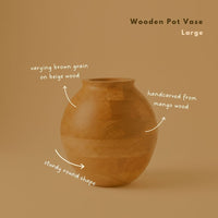 Wooden Pot Vases for Entry and Living