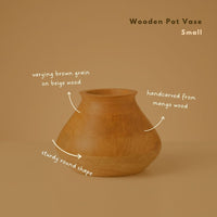 Wooden Pot Vases for Entry and Living