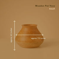 Wooden Pot Vases for Entry and Living