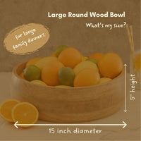 Wood Salad Bowls for Dinner, Party, Catering, Buffet, Wedding, Office, Restaurant, Serving, Mixing, Centerpiece, Fruits, Chips