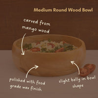 Wood Salad Bowls for Dinner, Party, Catering, Buffet, Wedding, Office, Restaurant, Serving, Mixing, Centerpiece, Fruits, Chips