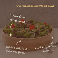 Wood Salad Bowls for Dinner, Party, Catering, Buffet, Wedding, Office, Restaurant, Serving, Mixing, Centerpiece, Fruits, Chips