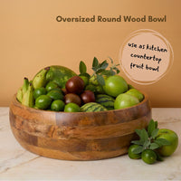 Wood Salad Bowls for Dinner, Party, Catering, Buffet, Wedding, Office, Restaurant, Serving, Mixing, Centerpiece, Fruits, Chips