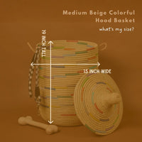 Beige Colorful Wicker Storage Baskets