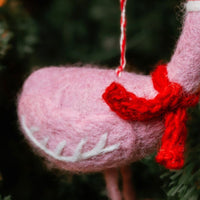 Felt Holiday Flamingo Ornament